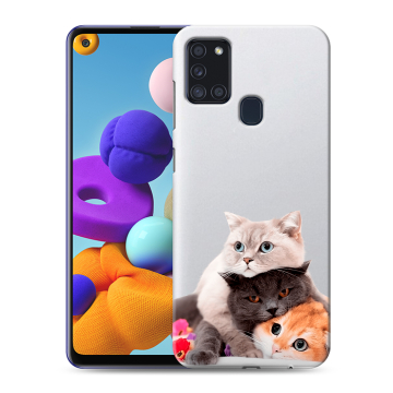 Силиконовый чехол на Samsung Galaxy A21s с принтом Кошки