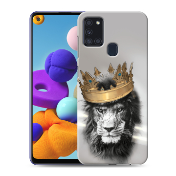 Силиконовый чехол на Samsung Galaxy A21s с принтом Лев с короной Силиконовый чехол на Samsung Galaxy A21s с принтом Лев с короной