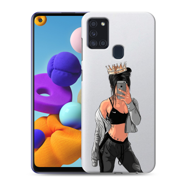 Силиконовый чехол на Samsung Galaxy A21s с принтом Женские принты