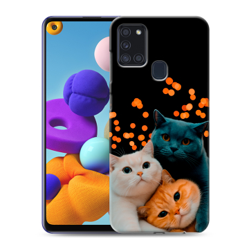 Силиконовый чехол на Samsung Galaxy A21s с принтом Кошки