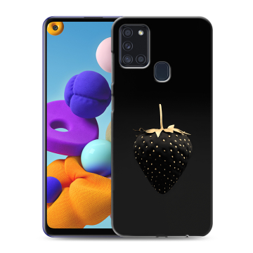 Силиконовый чехол на Samsung Galaxy A21s с принтом Черная клубника