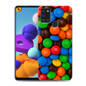 Силиконовый чехол на Samsung Galaxy A21s с принтом Конфеты