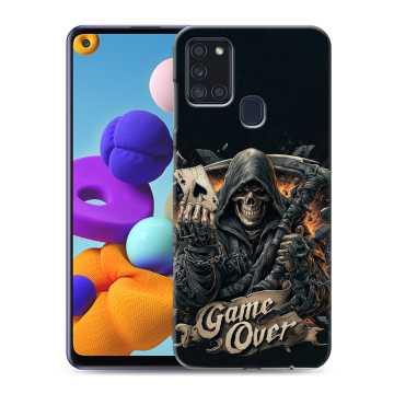 Силиконовый чехол на Samsung Galaxy A21s с принтом Скелет карты