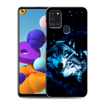 Силиконовый чехол на Samsung Galaxy A21s с принтом Волки