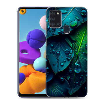 Силиконовый чехол на Samsung Galaxy A21s с принтом Листья