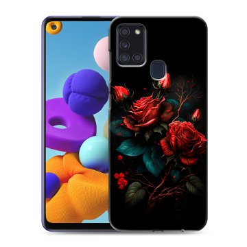 Силиконовый чехол на Samsung Galaxy A21s с принтом Розы красные