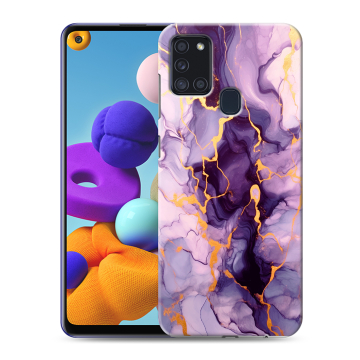 Силиконовый чехол на Samsung Galaxy A21s с принтом Мрамор