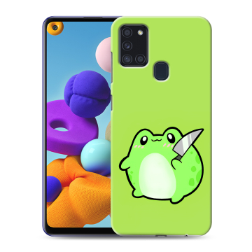 Силиконовый чехол на Samsung Galaxy A21s с принтом Лягушенок Силиконовый чехол на Samsung Galaxy A21s с принтом Лягушенок