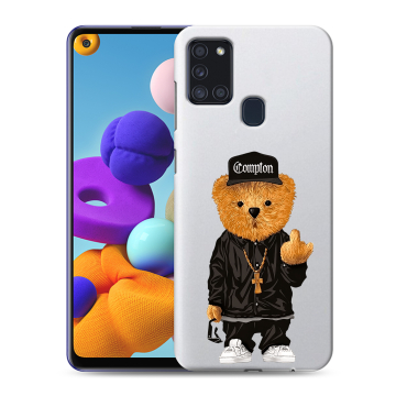 Силиконовый чехол на Samsung Galaxy A21s с принтом Мишка Силиконовый чехол на Samsung Galaxy A21s с принтом Мишка