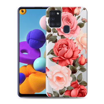 Силиконовый чехол на Samsung Galaxy A21s с принтом Розы Силиконовый чехол на Samsung Galaxy A21s с принтом Розы