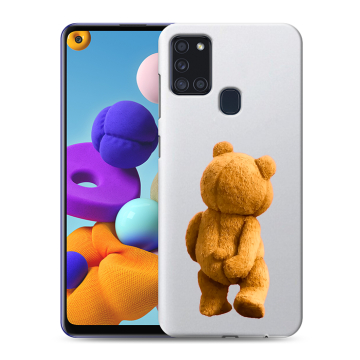 Силиконовый чехол на Samsung Galaxy A21s с принтом Медведь
