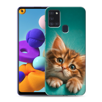 Силиконовый чехол на Samsung Galaxy A21s с принтом котенок