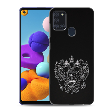 Силиконовый чехол на Samsung Galaxy A21s с принтом Герб России
