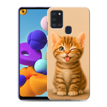 Силиконовый чехол на Samsung Galaxy A21s с принтом котенок Силиконовый чехол на Samsung Galaxy A21s с принтом котенок