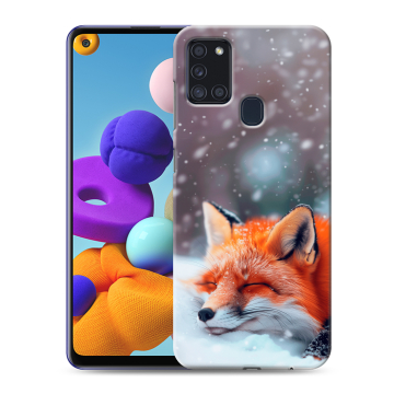 Силиконовый чехол на Samsung Galaxy A21s с принтом лиса Силиконовый чехол на Samsung Galaxy A21s с принтом лиса