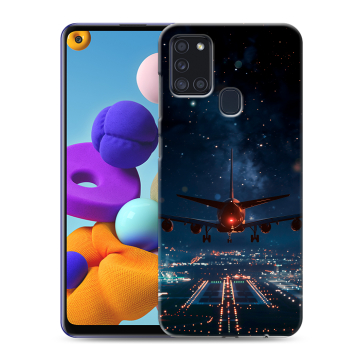 Силиконовый чехол на Samsung Galaxy A21s с принтом самолет Силиконовый чехол на Samsung Galaxy A21s с принтом самолет
