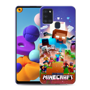 Силиконовый чехол на Samsung Galaxy A21s с принтом Майнкрафт Minecraft Силиконовый чехол на Samsung Galaxy A21s с принтом Майнкрафт Minecraft