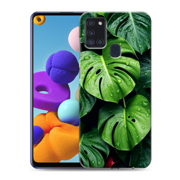 Силиконовый чехол на Samsung Galaxy A21s с принтом Листья Силиконовый чехол на Samsung Galaxy A21s с принтом Листья