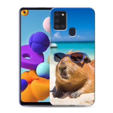 Силиконовый чехол на Samsung Galaxy A21s с принтом Капибара