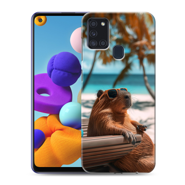 Силиконовый чехол на Samsung Galaxy A21s с принтом Капибара