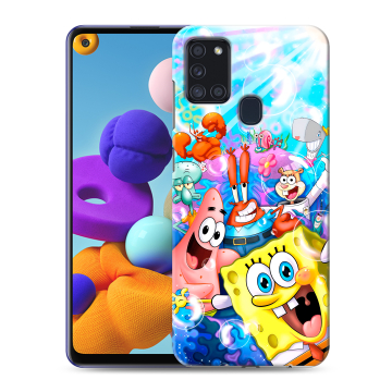 Силиконовый чехол на Samsung Galaxy A21s с принтом спанчбоб спанч боб