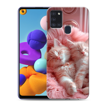 Силиконовый чехол на Samsung Galaxy A21s с принтом котята котики Силиконовый чехол на Samsung Galaxy A21s с принтом котята котики