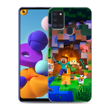 Силиконовый чехол на Samsung Galaxy A21s с принтом Майнкрафт Minecraft Силиконовый чехол на Samsung Galaxy A21s с принтом Майнкрафт Minecraft