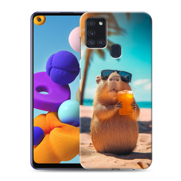 Силиконовый чехол на Samsung Galaxy A21s с принтом Капибара