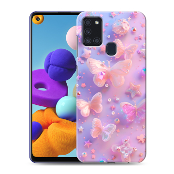 Силиконовый чехол на Samsung Galaxy A21s с принтом Бабочки
