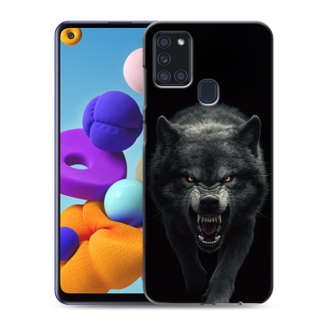 Силиконовый чехол на Samsung Galaxy A21s с принтом Волк