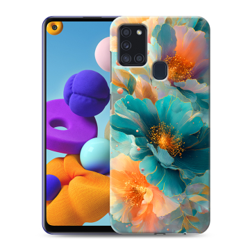 Силиконовый чехол на Samsung Galaxy A21s с принтом Цветы Силиконовый чехол на Samsung Galaxy A21s с принтом Цветы