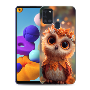 Силиконовый чехол на Samsung Galaxy A21s с принтом Милая сова Силиконовый чехол на Samsung Galaxy A21s с принтом Милая сова