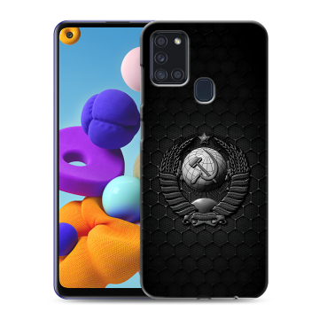 Силиконовый чехол на Samsung Galaxy A21s с принтом Герб Флаг СССР Силиконовый чехол на Samsung Galaxy A21s с принтом Герб Флаг СССР