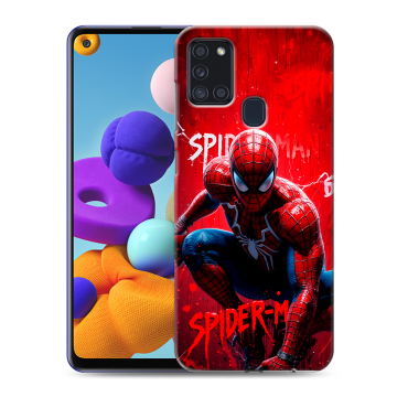 Силиконовый чехол на Samsung Galaxy A21s с принтом Spiderman Человек паук Силиконовый чехол на Samsung Galaxy A21s с принтом Spiderman Человек паук