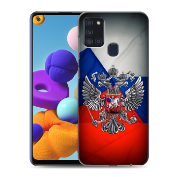 Силиконовый чехол на Samsung Galaxy A21s с принтом Флаг России