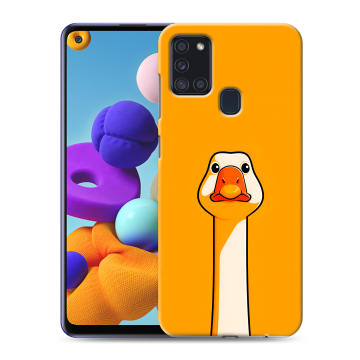 Силиконовый чехол на Samsung Galaxy A21s с принтом Смешная утка Силиконовый чехол на Samsung Galaxy A21s с принтом Смешная утка