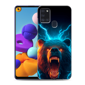 Силиконовый чехол на Samsung Galaxy A21s с принтом Медведь Силиконовый чехол на Samsung Galaxy A21s с принтом Медведь