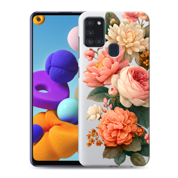 Силиконовый чехол на Samsung Galaxy A21s с принтом цветы Силиконовый чехол на Samsung Galaxy A21s с принтом цветы