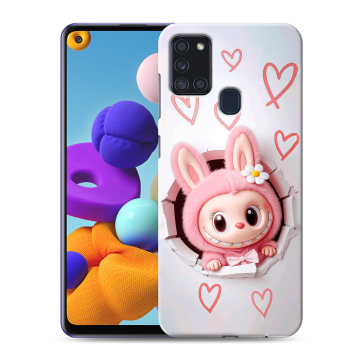 Силиконовый чехол на Samsung Galaxy A21s с принтом Labubu Лабубу