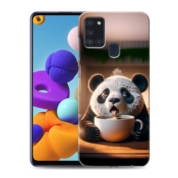 Силиконовый чехол на Samsung Galaxy A21s с принтом смешная панда Силиконовый чехол на Samsung Galaxy A21s с принтом смешная панда