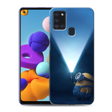 Силиконовый чехол на Samsung Galaxy A21s с принтом Миньоны