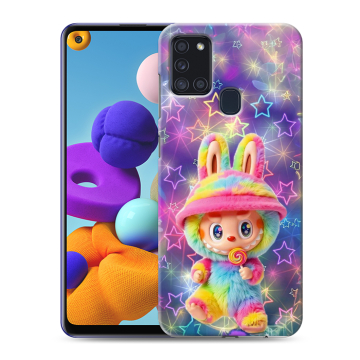 Силиконовый чехол на Samsung Galaxy A21s с принтом Labubu Лабубу