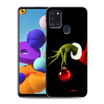 Силиконовый чехол на Samsung Galaxy A21s с принтом Новый год Гринч Силиконовый чехол на Samsung Galaxy A21s с принтом Новый год Гринч