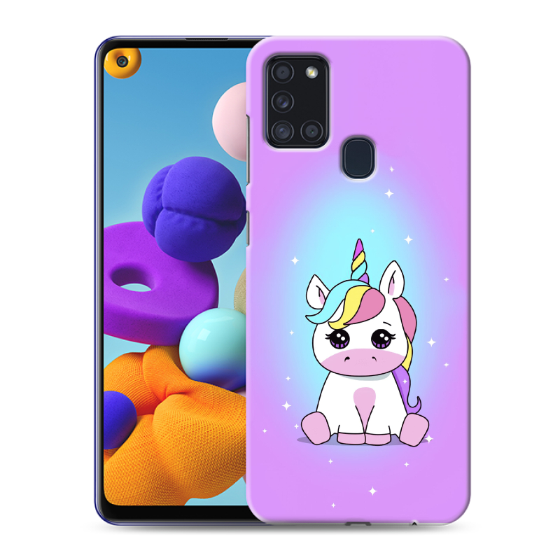 Силиконовый чехол на Samsung Galaxy A21s с принтом Единорог Силиконовый чехол на Samsung Galaxy A21s с принтом Единорог