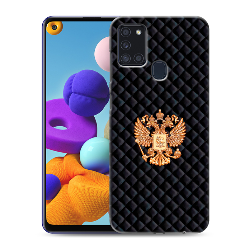 Силиконовый чехол на Samsung Galaxy A21s с принтом Герб России принт Силиконовый чехол на Samsung Galaxy A21s с принтом Герб России принт