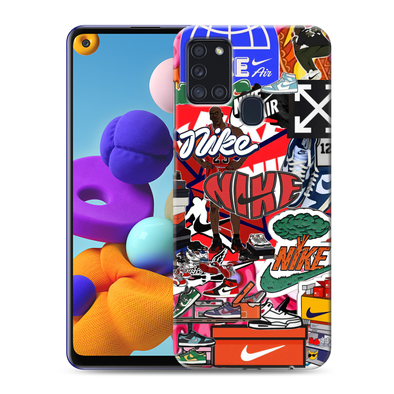 Пластиковый чехол на Samsung Galaxy A21s с принтом Найк Nike яркий Пластиковый чехол на Samsung Galaxy A21s с принтом Найк Nike яркий