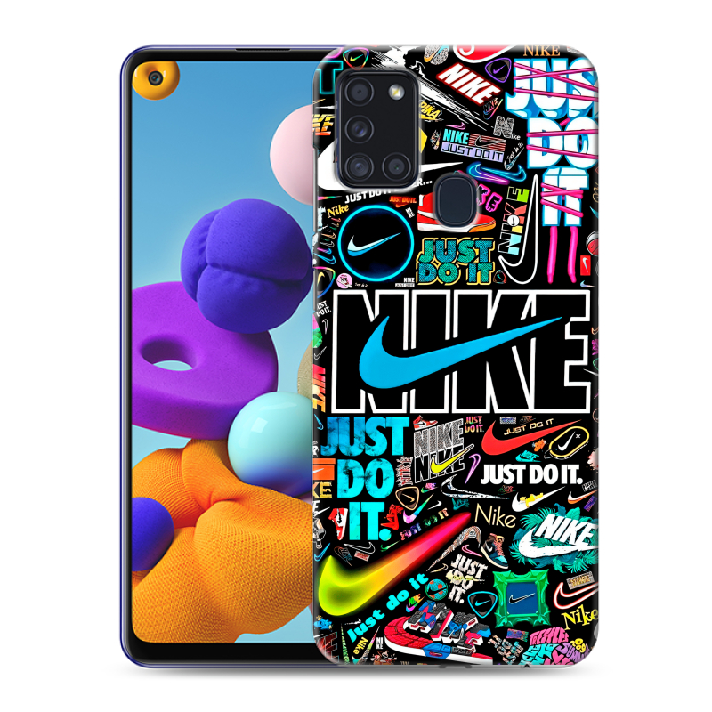 Силиконовый чехол на Samsung Galaxy A21s с принтом найк nike черный Силиконовый чехол на Samsung Galaxy A21s с принтом найк nike черный