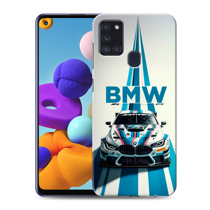 Силиконовый противоударный чехол на Samsung Galaxy A21s с принтом БМВ BMW Силиконовый противоударный чехол на Samsung Galaxy A21s с принтом БМВ BMW