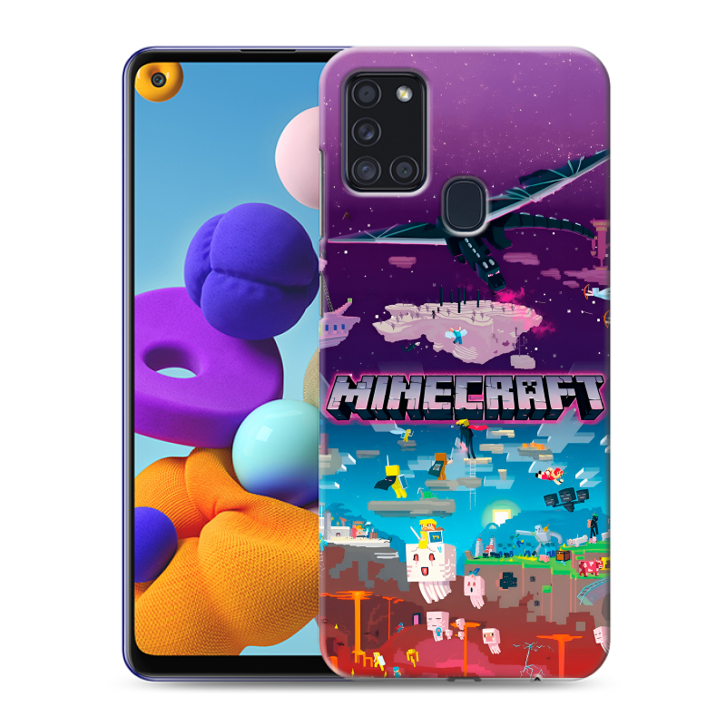 Пластиковый чехол на Samsung Galaxy A21s с принтом Майнкрафт Minecraft Пластиковый чехол на Samsung Galaxy A21s с принтом Майнкрафт Minecraft