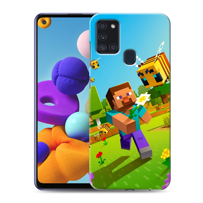Пластиковый чехол на Samsung Galaxy A21s с принтом Майнкрафт Minecraft Пластиковый чехол на Samsung Galaxy A21s с принтом Майнкрафт Minecraft